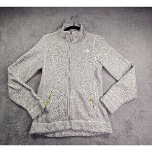 The North Face Full Zip Crescent Sunset Fleece Jacket Women Small Gray Heathered